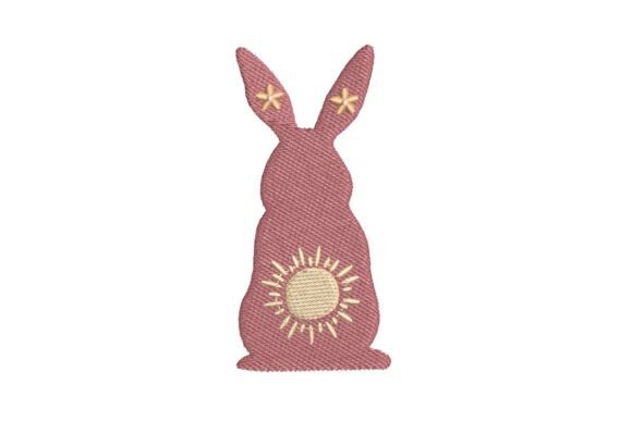 Boho Sun Bunny Silhouette Embroidery Design