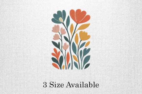 Colorful Floral Machine Embroidery File