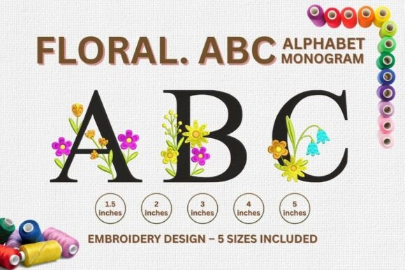 Floral Monogram Alphabet – Embroidery