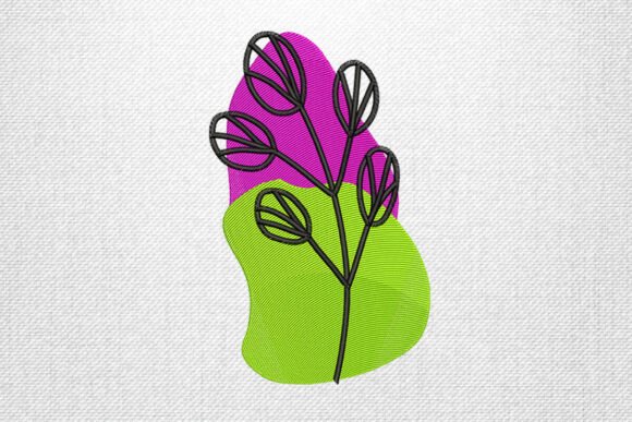 Green Purple Abstract Flower
