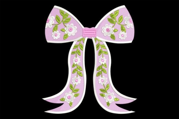 Pink Bow with Flowers