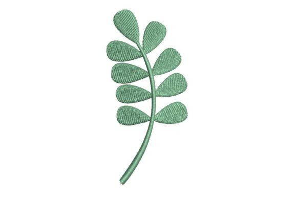Textured Botanical Leaf Branch