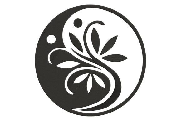 Yin Yang Tree Embroidery Design